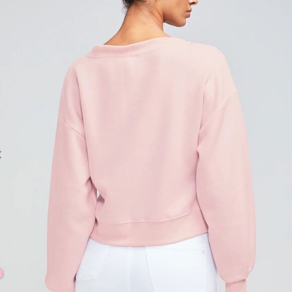 Wildfox Cobalt V-Neck Balloon Sleeve Sweatshirt in Soft Lilac Size Large - Picture 2 of 14